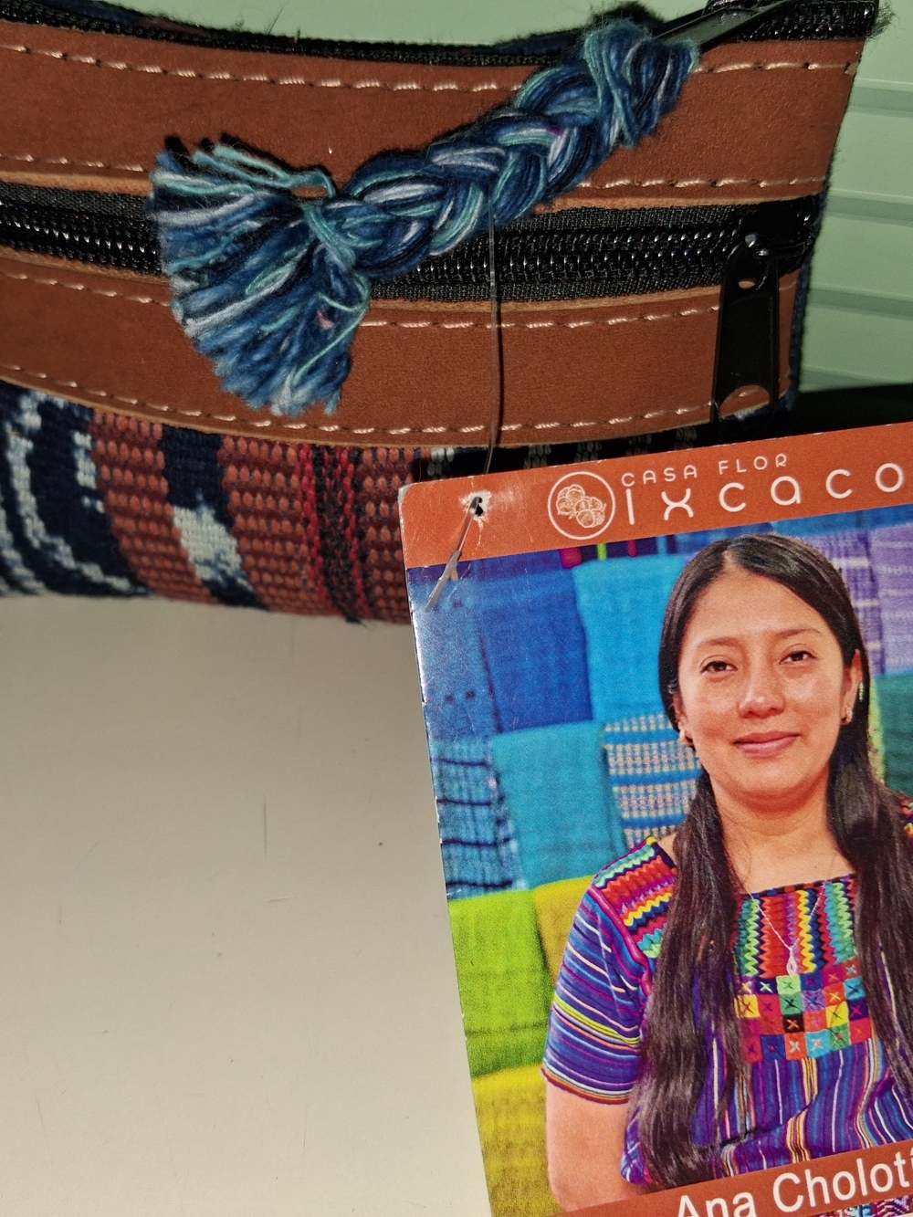 Blue/Brown Woven Women's handmade purse